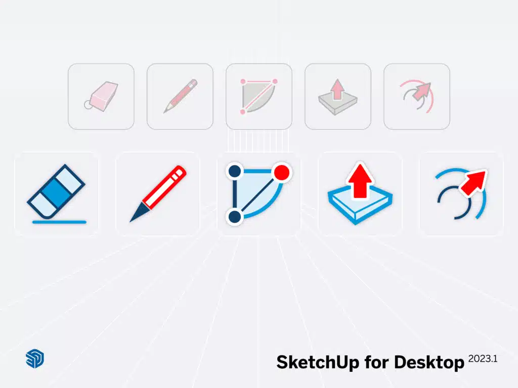 Les nouveaux icônes de SketchUp 2023.1